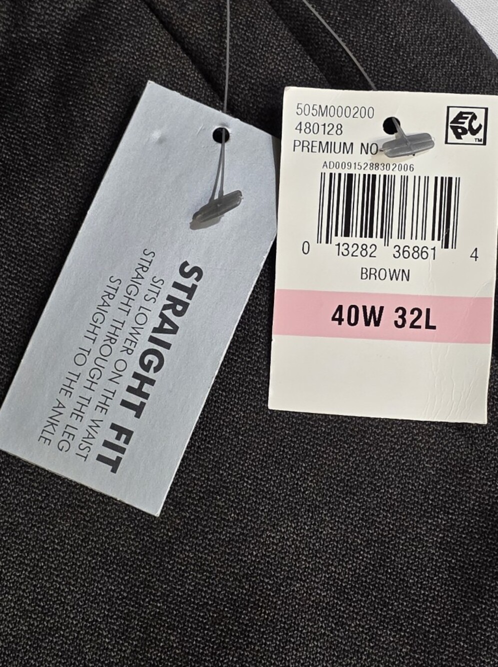 Van Heusen Straight Fit Flat Front Mens Size 40 X 32 Dress Pants in Brown - Picture 7 of 16